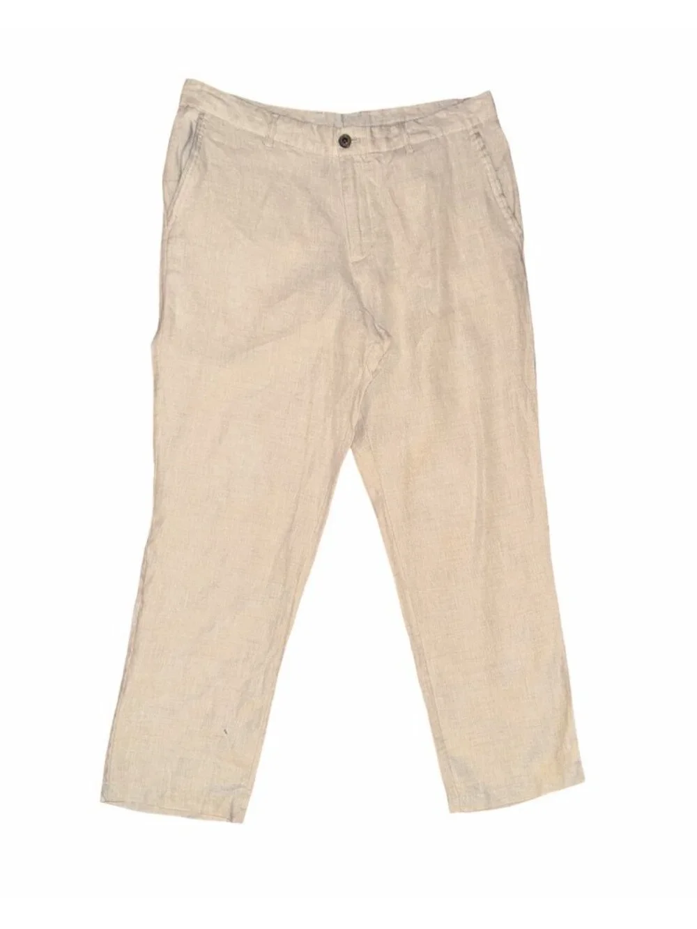 TaSSO ELBA ISLAND Pants Mens 36x30 Beige 100% Linen Lightweight Cool Beach Pool